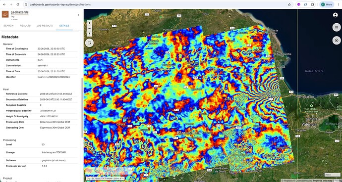 GEP DInSAR product over north-central Venezuela — interferometric phase layer