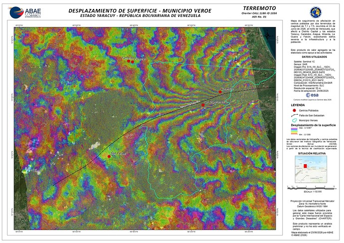 Surface displacement product over Municipio Veroe, Venezuela
