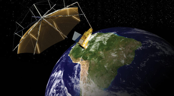 NISAR is a NASA-ISRO Synthetic Aperture Radar mission designed to systematically map Earth and measure surface change, supporting future multi-sensor SAR workflows. Source: NASA/JPL-Caltech.